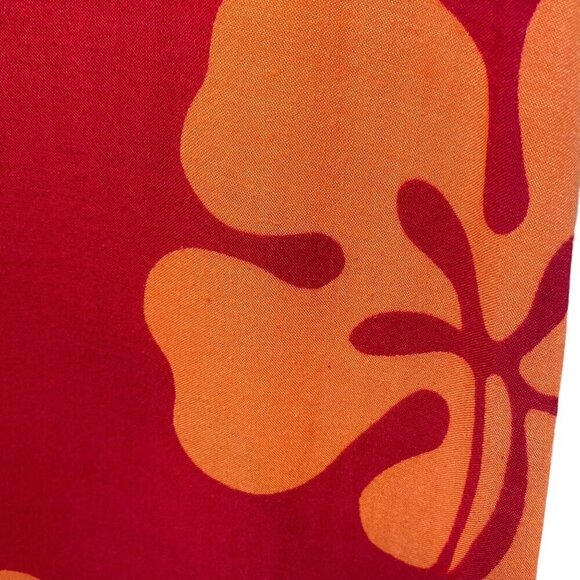 Vintage Hawaiian Long Dress Size S/M by Jane Ashley Red Aloha Rayon Maxi Tank - Picture 9 of 10